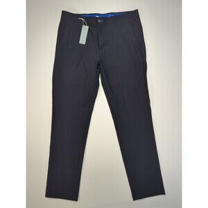 TWILLORY Performance Pants Mens 33x32 Tailored Fit Navy Blue Houndstooth Golf